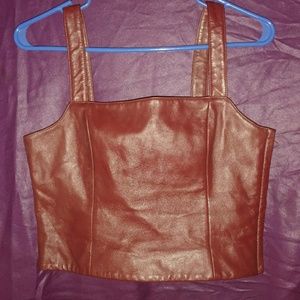 Leather top (maroon)